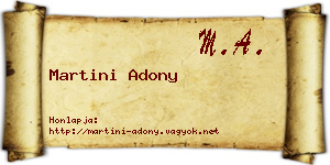 Martini Adony névjegykártya
